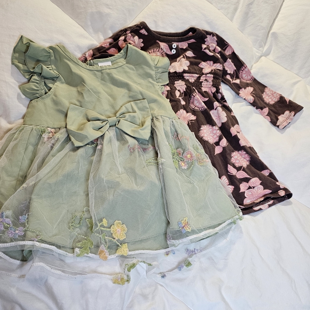 Two 18 - 24 month floral dress bundle